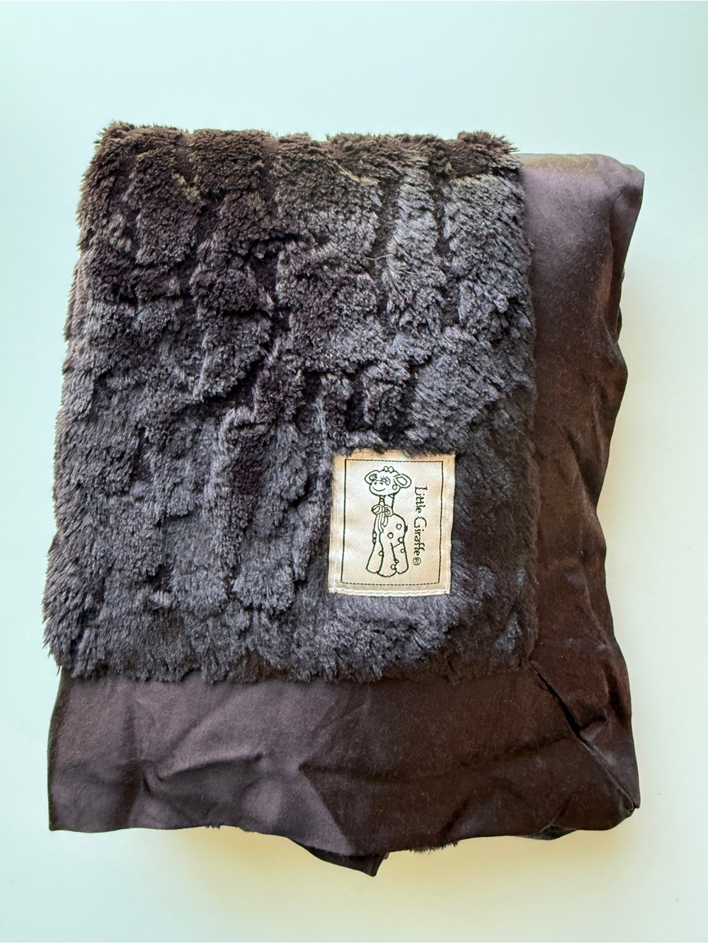 Little Giraffe Chocolate Brown Baby Lovey Blanket
